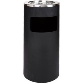 Saro caixote do lixo com cinzeiro, preto, AF 202 AB