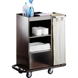 Carrinho de servi&ccedil;o de quartos Saro, 1 saco para roupa suja, 830x450x1120 mm (LxPxA), AF 260