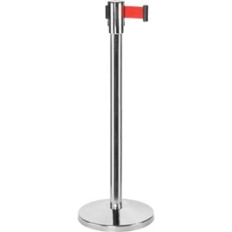 Saro stainless steel barrier post with red extension band, AF 206 SR