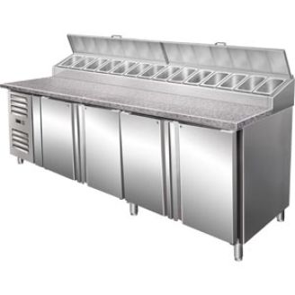 Tavolo di preparazione Saro in acciaio inox, SH 2500 - Sezioni Euronorm