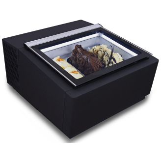 Combisteel Tabletop Ice Cream Display Case Black/White