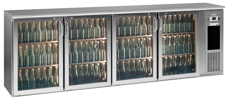 R&eacute;frig&eacute;rateur &agrave; bouteilles Gamko E3/2222GMUCS &agrave; 4 portes vitr&eacute;es, pr&ecirc;t &agrave; &ecirc;tre branch&eacute;