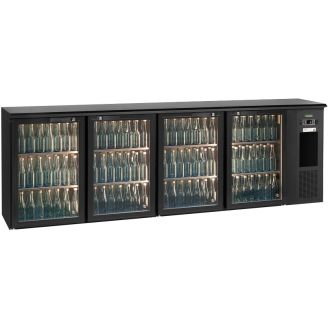 Gamko 4-glasdeurs flessenkoeling E3/2222GMU, stekkerklaar, antraciet