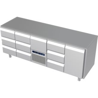 Roeder Acer koelwerkbank - 5 secties - 2x 3 la, motor+la, 3 la, deur
