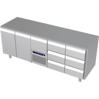 Roeder Acer koelwerkbank - 5 secties - 2x deur, motor+la, 2x 3 la