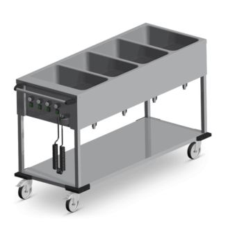 Mobile Containing bain-marie wagon, 4 x 1/1 GN