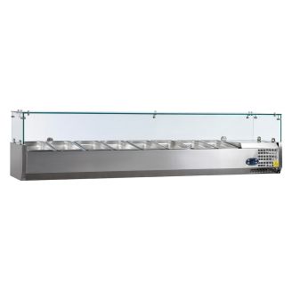 Vitrina refrigerada NordCap - construcci&oacute;n de vidrio, 8 x 1/3 GN - PA 13-180