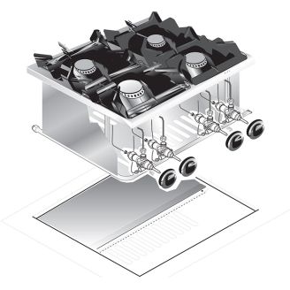 Gastro-inox roeder 嵌入式燃气灶 4 个燃烧器 60 厘米 18 千瓦