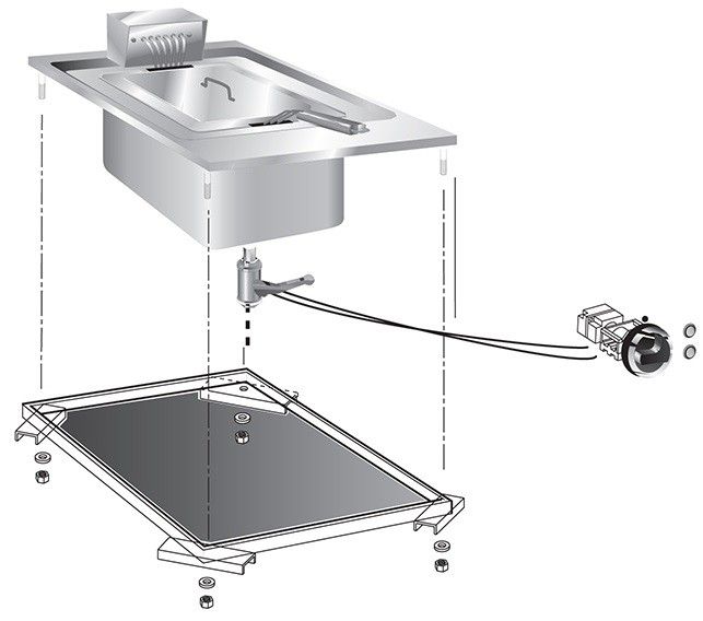 Gastro-inox roeder drop-in elektrische friteuse 10l 40cm 5kw