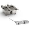 Gastro-inox friteuse &eacute;lectrique encastrable roeder 10+10l 60cm 15kw avec bloc de connexion