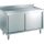 Mesa de trabajo de acero inoxidable Roeder con armario base, 600 mm de profundidad, BN140061