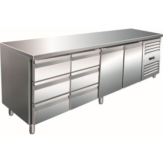 Banco da lavoro refrigerato Saro 2 porte / 2x 3 cassetti KYLJA 4150 TN