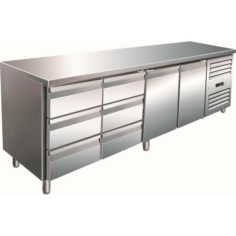 Banco da lavoro refrigerato Saro 2 porte / 2x 3 cassetti KYLJA 4150 TN