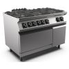 Gastro-inox cucina a gas mareno m1-900 6 fuochi e forno elettrico gn 2/1, 120cm