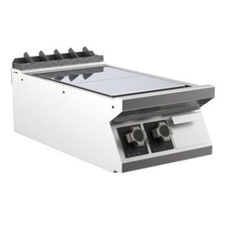 Gastro-inox mareno m1-900 plancha com 2 placas planas, 40cm