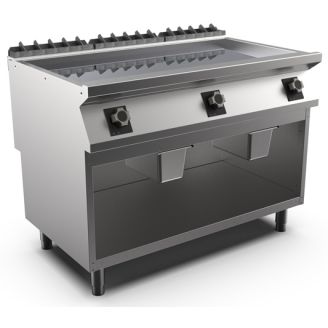 Mareno m1-900 elektrische bakplaat met gladde verchroomde plaat, 120cm