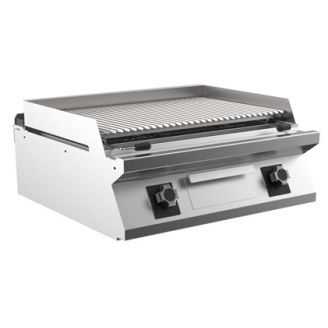Gastro-inox grelhador de pedra de lava mareno m1-900 com grelha de a&ccedil;o inoxid&aacute;vel ajust&aacute;vel, 80cm