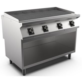 Mareno m1-900 lavasteengrill met instelbaar rvs grillrooster, 120cm