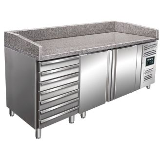 Mesa para prepara&ccedil;&atilde;o de pizza Saro em a&ccedil;o inox, MARGA PZ 2610 TN