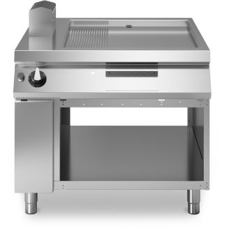Modulopbygget Roc 1100 1000mm gasplade med glat ribbet st&aring;l &aring;ben