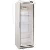 R&eacute;frig&eacute;ration Gastro-Inox en acier blanc 400L avec porte vitr&eacute;e, refroidissement statique