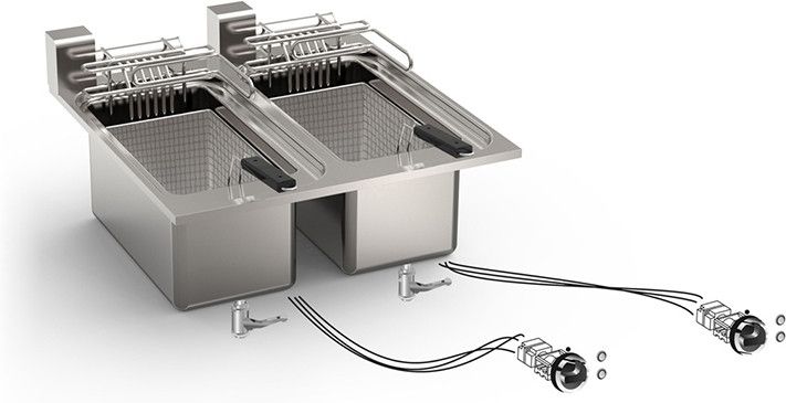 Gastro-inox roeder einbau-elektrofritteuse 10+10l 60cm