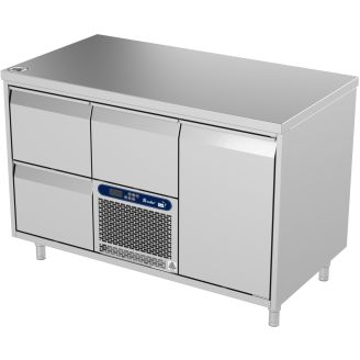 Bancada de trabalho refrigerada Roeder Acer - 3 se&ccedil;&otilde;es - 2 gavetas | motor + gaveta | porta