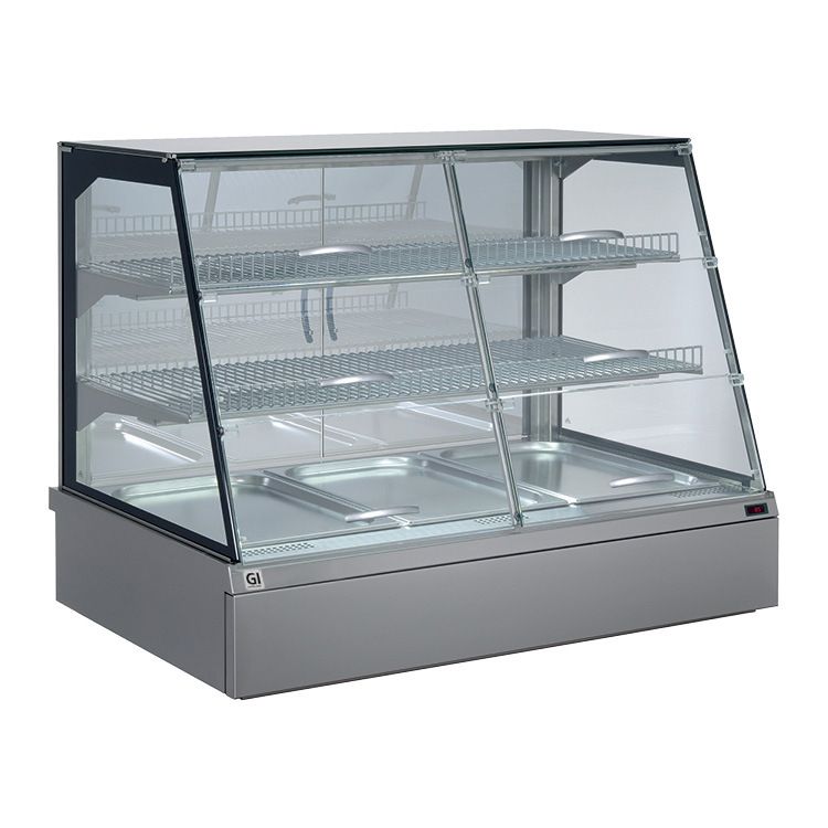 Vitrine chauffante Gastro-Inox SnacksToGo 3x GN1/1, tiroir &agrave; eau &agrave; l'arri&egrave;re