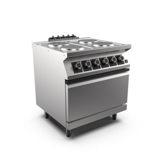 Cocina Mareno m1-700 con 4 placas y horno el&eacute;ctrico GN 1/1