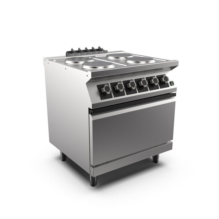 Cocina Mareno m1-700 con 4 placas y horno el&eacute;ctrico GN 1/1