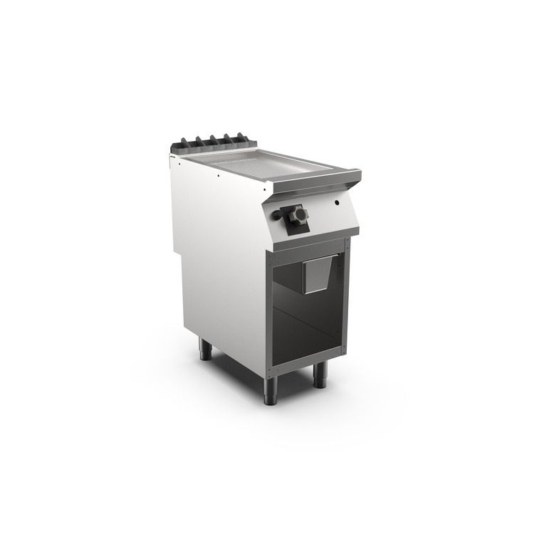 Fry top a gas rigato cromo opaco Mareno m1-700 - 40 cm