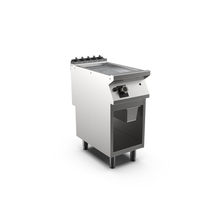 Piastra a gas Mareno m1-700 cromata a coste - 40 cm