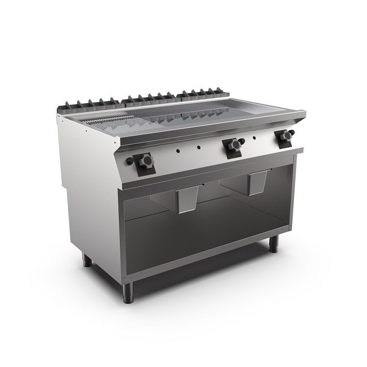 Piastra a gas Mareno m1-900 con rivestimento cromato - 120 cm
