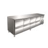Bartscher Table de travail r&eacute;frig&eacute;r&eacute;e GN en acier inoxydable Gastro-Inox avec 8 tiroirs, refroidissement forc&eacute;