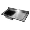 Gastro-inox stainless steel sink worktop (L) - 1200x700x40mm