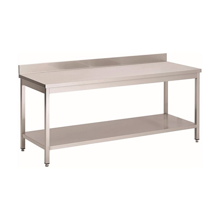 Gastro-inox stainless steel work table with lower shelf 900(l)x700(d)x880(h)mm