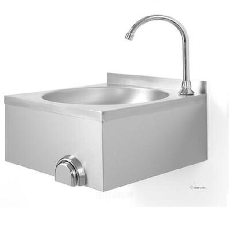 Gastro-inox kniebedientes waschbecken mit wasserhahn, edelstahl aisi 304