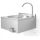 Gastro-inox kniebedientes waschbecken mit wasserhahn, edelstahl aisi 304