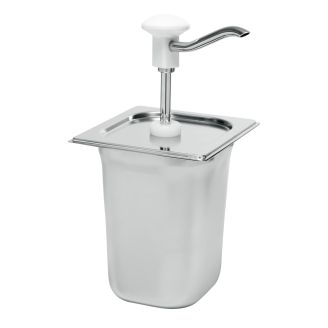 Dispensador Kalando GN1/6 con control de bot&oacute;n pulsador blanco - 3L