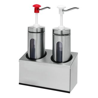 Juego de dos dispensadores Kalando, color blanco/rojo, con pulsador - 2,25 L