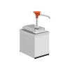 Dispensador Kalando de acero inoxidable con control mediante bot&oacute;n pulsador naranja - 1,9 L