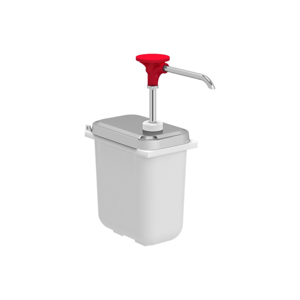 Dispensador de salsa Kalando con bot&oacute;n rojo 1,9 L