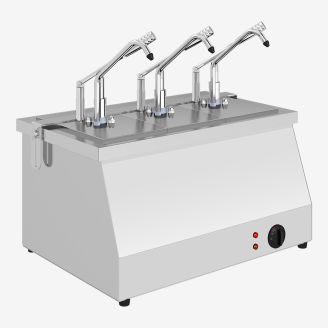 Kalando 3x GN1/4 Bain-Marie mit 3 Hebelspendern f&uuml;r scharfe Saucen