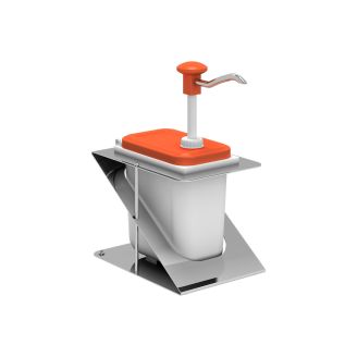 Kalando plastikdispenser med orange trykknapbetjening 1,9 liter
