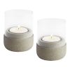 Bougeoir Emga en b&eacute;ton hauteur 70 mm - lot de 2