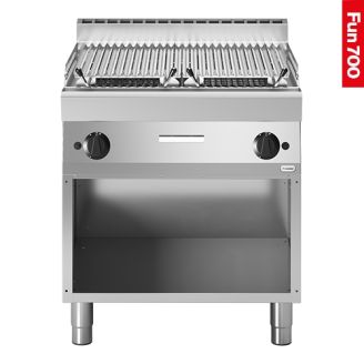 Modular Fun 700 gas lava stone grill 2 zones open propane