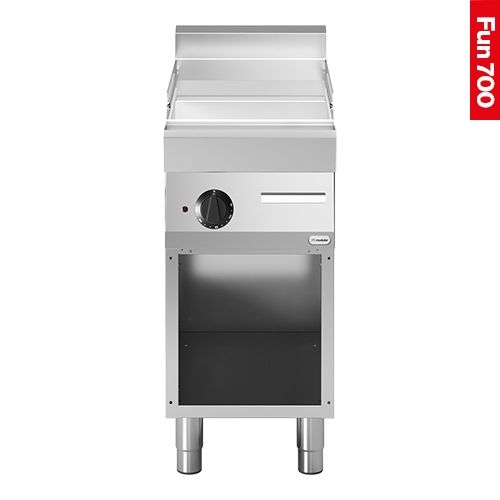 Chapa el&eacute;trica modular Fun 700 400 mm cromada lisa aberta