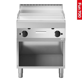Plancha de gas Modular Fun 700 700 mm lisa cromada abierta gas natural