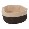 Brotkorb rund, beige-schwarze Baumwolle