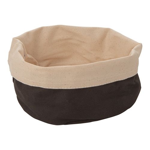 Brotkorb rund, beige-schwarze Baumwolle